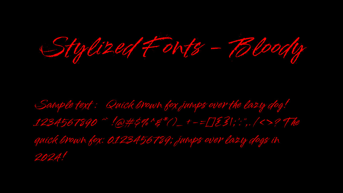 Stylized Fonts - Bloody