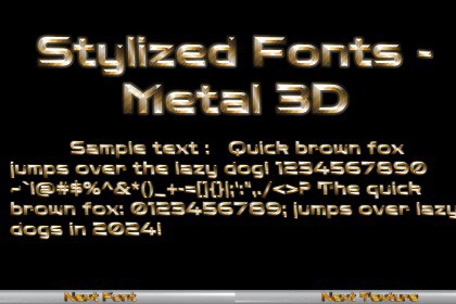 Stylized Fonts - Metal 3D