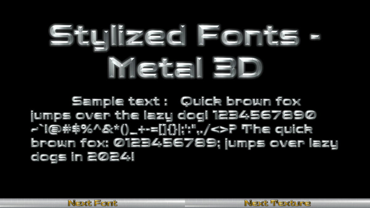 Stylized Fonts - Metal 3D